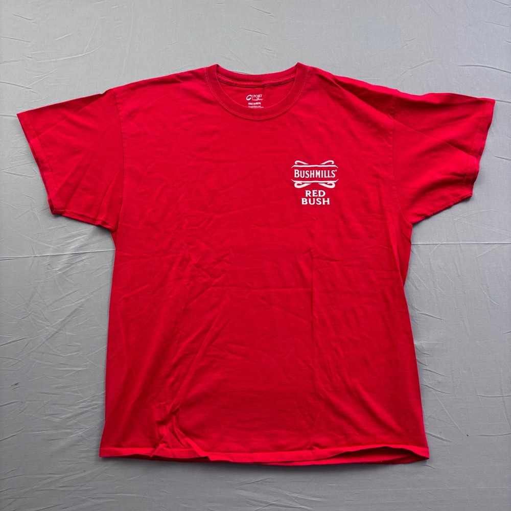 Bushmills Red Bush Irish Whiskey T-Shirt Mens XL Red Port and Company Cotton Tee
